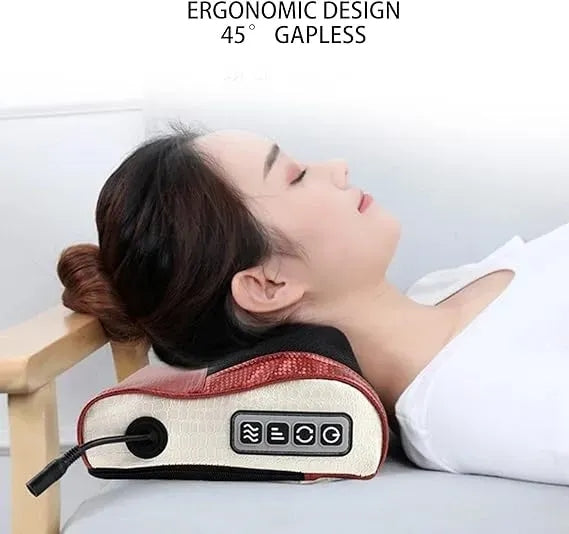 Cervical spine massager neck shoulder waist strength vertebral massage pillow household multifunctional kneading neck