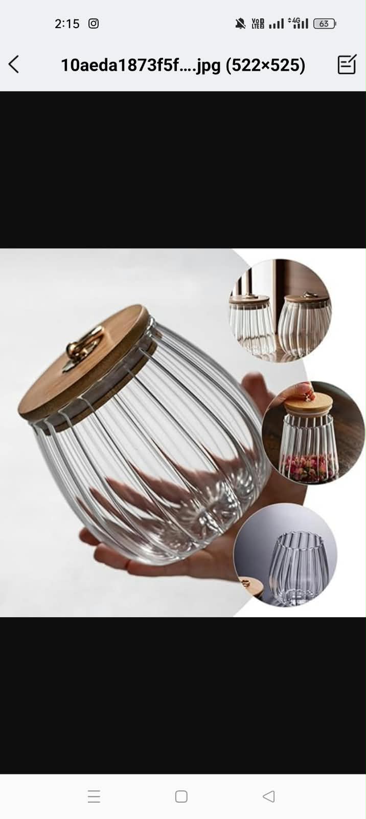 Glass Airtight Jars with Wooden Lid and Handle