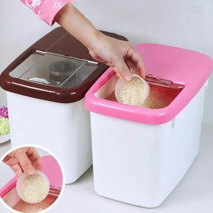Kitchen Rice Grain Cereal Food Dispenser Storage Box Cases Container Organizer 10kg
