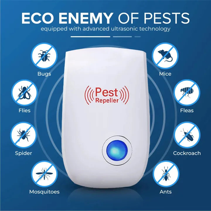 Ultrasonic Pest Repeller Electronic Pest Repellent Plug-in Indoor Pest Control for Insect, Rodent, Mosquito, Ant, Bug, Mice Repellent for House, Garage, Warehouse, Office - Safe for Pets