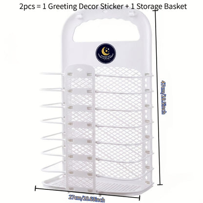Foldable Plastic Hanging Laundry Basket for Bathroom Kids Dirty Clothes Storage Rack Wall Mounted Stand for Dirty Cloths Organize Laundry Basket for Hanging Dirty Clothes
