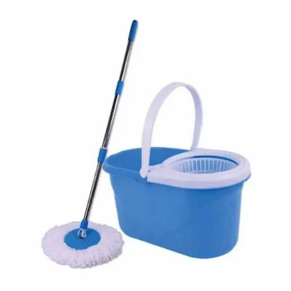 360° Spin Magic Mop Bucket Set with Stainless Steel Wringer and Microfiber Mop Head