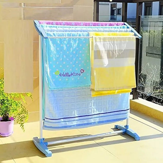 Mobile Towel Cloth Drying Rack Stand 5 Stainless Steel Bar Flexible Easy to Install Save Space Towel Cloth Rack for Drying Holder Towel Stand Foldable Balcony Towel Stand, Save Space Rack for Cloth Drying Holder | Mini Cloth Drying Rack Indoor and Outdoor
