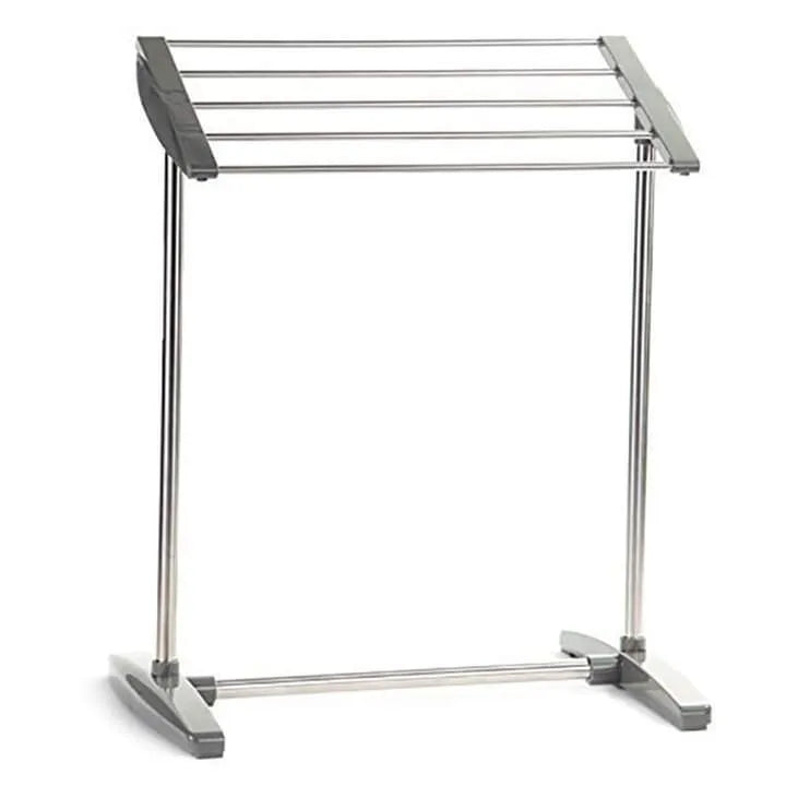 Mobile Towel Cloth Drying Rack Stand 5 Stainless Steel Bar Flexible Easy to Install Save Space Towel Cloth Rack for Drying Holder Towel Stand Foldable Balcony Towel Stand, Save Space Rack for Cloth Drying Holder | Mini Cloth Drying Rack Indoor and Outdoor