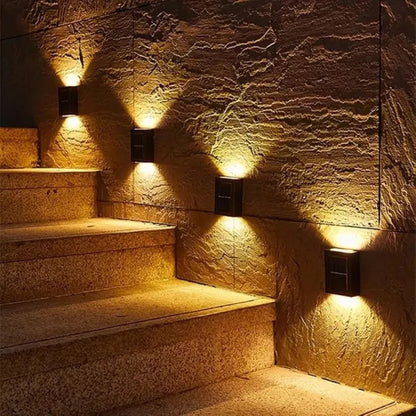 Solar Wall Lights Small Fence Lights Solar Powered, Up Down LED Porch Light,Outdoor Sconce Lights Exterior Light Fixture Deck Decor