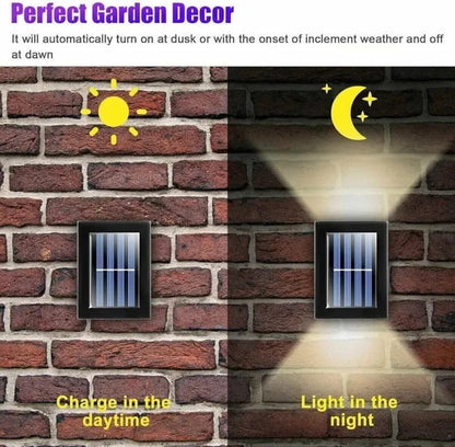Solar Wall Lights Small Fence Lights Solar Powered, Up Down LED Porch Light,Outdoor Sconce Lights Exterior Light Fixture Deck Decor
