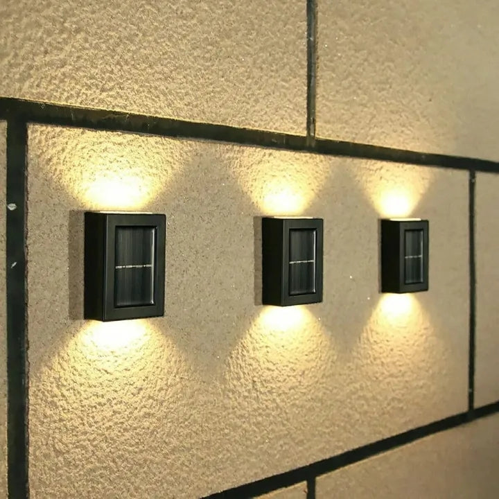 Solar Wall Lights Small Fence Lights Solar Powered, Up Down LED Porch Light,Outdoor Sconce Lights Exterior Light Fixture Deck Decor