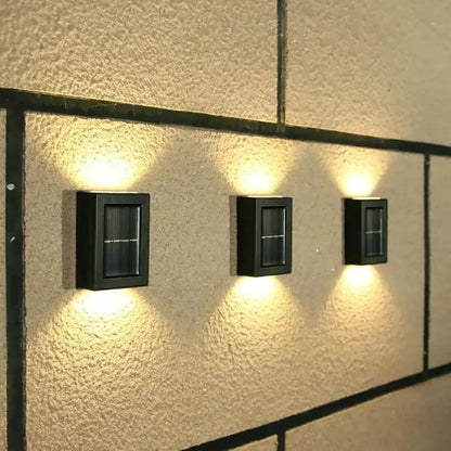 Solar Wall Lights Small Fence Lights Solar Powered, Up Down LED Porch Light,Outdoor Sconce Lights Exterior Light Fixture Deck Decor