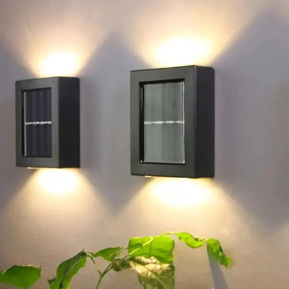 Solar Wall Lights Small Fence Lights Solar Powered, Up Down LED Porch Light,Outdoor Sconce Lights Exterior Light Fixture Deck Decor