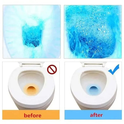 10Pcs Toilet Cleaner Automatic Flush Toilet Bowl Cleaner Tablets, Bathroom Toilet Tank Cleaner, Powerful Cleaning Ball Toilet Blue Deep Clean Bubbles, Mild Lemon Scent, Long-Lasting Fresh Air No Pungent Odor