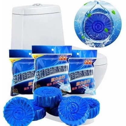 10Pcs Toilet Cleaner Automatic Flush Toilet Bowl Cleaner Tablets, Bathroom Toilet Tank Cleaner, Powerful Cleaning Ball Toilet Blue Deep Clean Bubbles, Mild Lemon Scent, Long-Lasting Fresh Air No Pungent Odor