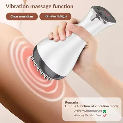 Electric Body Gua Sha Massager Meridian Brush Guasha Tool Fat Burning Scraping Slimming Vibration Infrared Heat Anti Cellulite