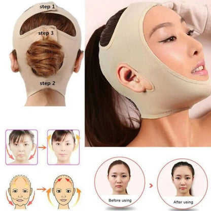 face slimming mask for double chin shaper for men,face lifting V Line Facial Lift mask for woman slim cheeks V Line Belt Strap Bandage