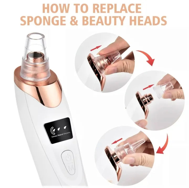 Blackhead Remover Pore Vacuum, Upgraded Electric Facial Pore Cleaner with 5 Suction Power & 5 Probes, 4 Pimple Popper Tools, USB Rechargeable Blackhead Vacuum Kit for Women & Men