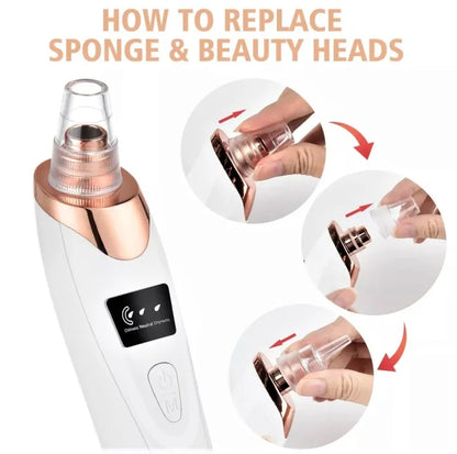 Blackhead Remover Pore Vacuum, Upgraded Electric Facial Pore Cleaner with 5 Suction Power & 5 Probes, 4 Pimple Popper Tools, USB Rechargeable Blackhead Vacuum Kit for Women & Men