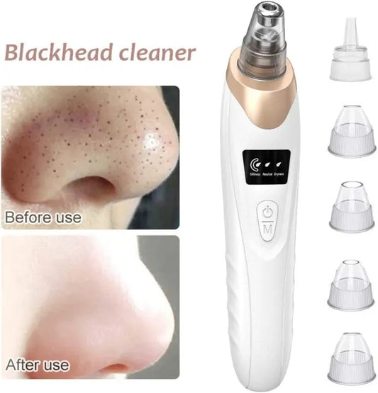 Blackhead Remover Pore Vacuum, Upgraded Electric Facial Pore Cleaner with 5 Suction Power & 5 Probes, 4 Pimple Popper Tools, USB Rechargeable Blackhead Vacuum Kit for Women & Men