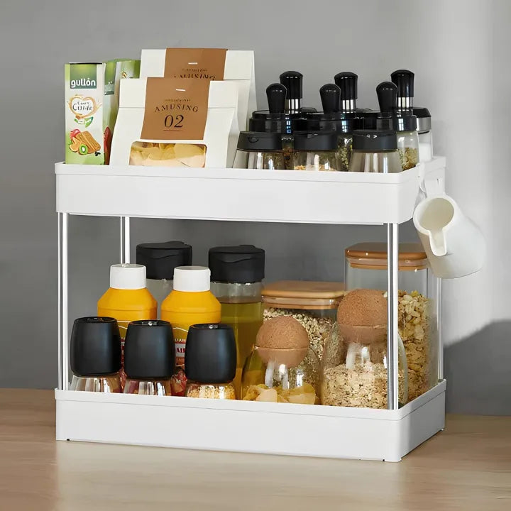 2-Tier Kitchen Countertop Storage Rack – Multipurpose Spice & Organizer Shelf