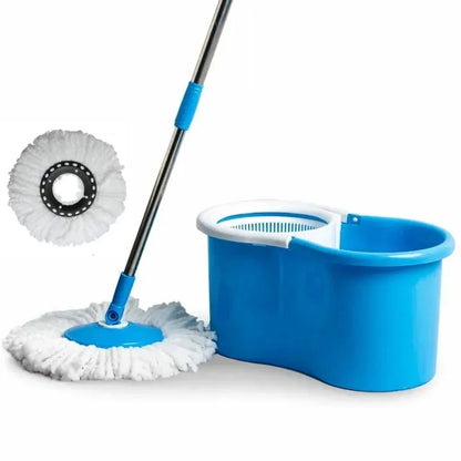 360° Spin Magic Mop Bucket Set with Stainless Steel Wringer and Microfiber Mop Head