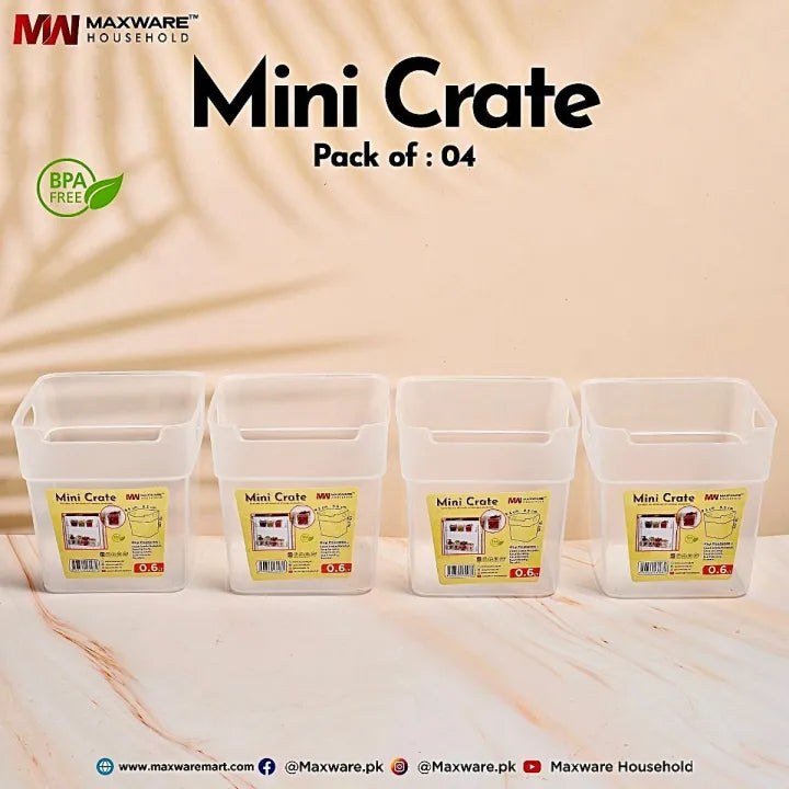 4 Piece Fridge Door Organizer Storage Bins, Clear Plastic Food Storage Containers for Fruits, Vegetables, Spices, and Snacks, BPA-Free, Space-Saving, Easy to Clean