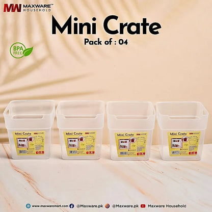 4 Piece Fridge Door Organizer Storage Bins, Clear Plastic Food Storage Containers for Fruits, Vegetables, Spices, and Snacks, BPA-Free, Space-Saving, Easy to Clean