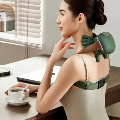 Bionic Heated Massager, Wireless Portable Shiatsu Neck and Back Massager, Electric Deep Tissue 4D Kneading Massage, Simulated Human Hand Design for Pain Relief and Muscle Relax