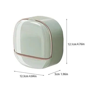 Luxury Soap Holder with Drain Tray, Waterproof Soap Dish with Drainage Box, Soap Box, Soap Dish with Lid, Wall Mounted Drain Soap Box with Flip Lid for Bathroom