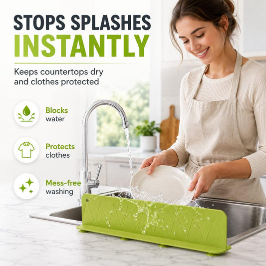 Sink Splash Guard,Water Retaining Board for Kitchen, Portable Water Retaining Strip Reusable Water Splash Guard for Bathroom ( High Quality )