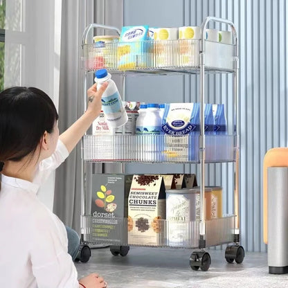 Acrylic Kitchen Trolley Bathroom Gap Storage Rack Multi-functional Removable Snack Storage Trolley Cart Home Kitchen Furniture