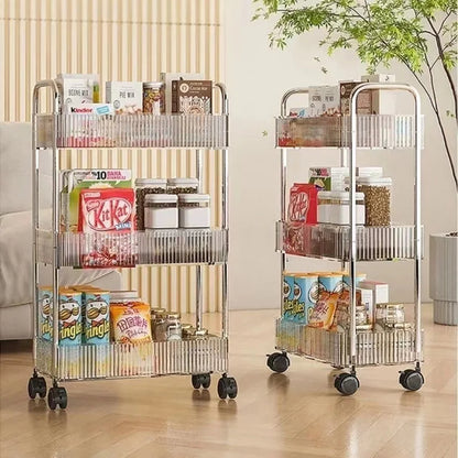 Acrylic Kitchen Trolley Bathroom Gap Storage Rack Multi-functional Removable Snack Storage Trolley Cart Home Kitchen Furniture
