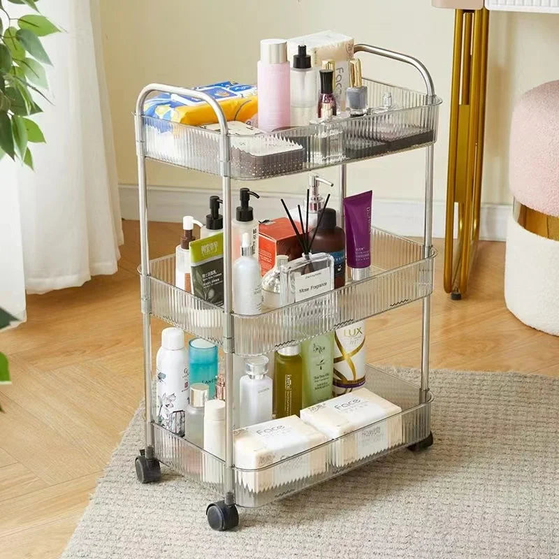 Acrylic Kitchen Trolley Bathroom Gap Storage Rack Multi-functional Removable Snack Storage Trolley Cart Home Kitchen Furniture