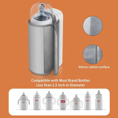 Portable Baby Bottle Warmer with Digital Temperature Display & USB Charging