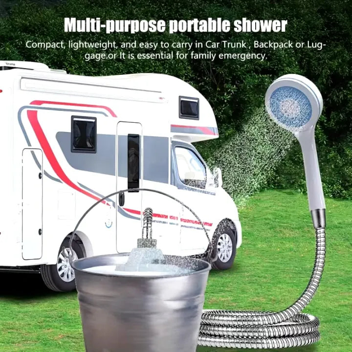 Portable Camping Shower Kit with USB Rechargeable Pump - Ideal for Home, Hiking, Backpacking, Beach & Pet Bathing RV Exterior Showers