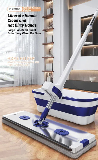 Household Flat Mop Mop With Bucket, Universal Cleaning Squeeze Mop, Home Office Cleaning Mop
