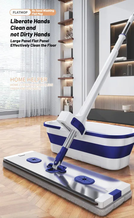 Household Flat Mop Mop With Bucket, Universal Cleaning Squeeze Mop, Home Office Cleaning Mop