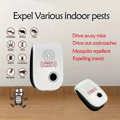 Ultrasonic Pest Repeller Electronic Pest Repellent Plug-in Indoor Pest Control for Insect, Rodent, Mosquito, Ant, Bug, Mice Repellent for House, Garage, Warehouse, Office - Safe for Pets