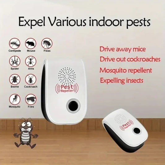 Ultrasonic Pest Repeller Electronic Pest Repellent Plug-in Indoor Pest Control for Insect, Rodent, Mosquito, Ant, Bug, Mice Repellent for House, Garage, Warehouse, Office - Safe for Pets