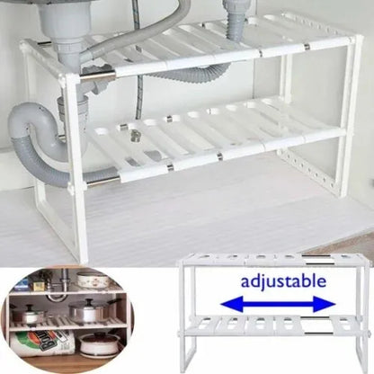 Under Sink Storage Shelf Organizer Kitchen Cabinet Expandable Size - 50 to 70cm