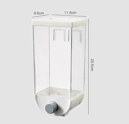 Wall Mounted Cereal Dispenser | Kitchen Food Storage | Dry Food Snack Grain Canister Food Storage Organizer