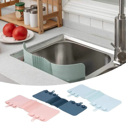 Sink Splash Guard, Foldable Water Splashing Guard Kitchen Sink Baffle Board with Suction Cups
