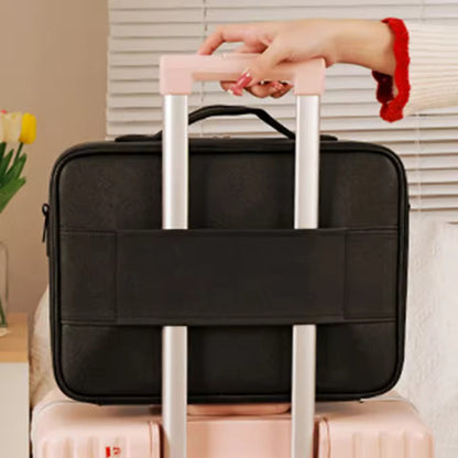 Makeup Bag with Led Mirror, 10 Inch Portable Travel Cosmetic Organizer Case with Adjustable Dividers, USB Charging, Large Capacity, Ideal for Travel, Gift for Women