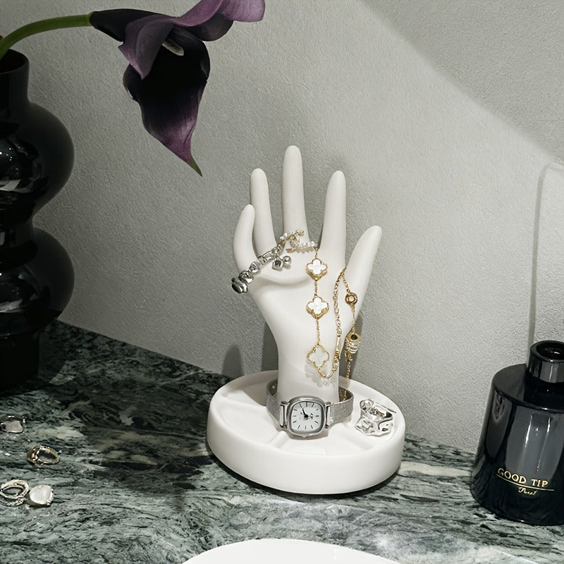 Hand-Shaped Jewelry Display Stand - with an Elegant White End And Tapered Fingers, Suitable for Rings, Bracelets, Earrings - Perfect Gift for Christmas, Valentine'S Day, Mother'S Day, Jewelry Towers