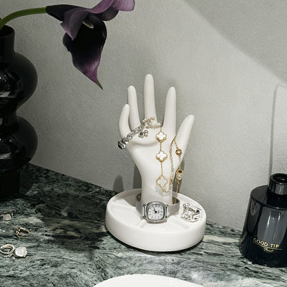 Hand-Shaped Jewelry Display Stand - with an Elegant White End And Tapered Fingers, Suitable for Rings, Bracelets, Earrings - Perfect Gift for Christmas, Valentine'S Day, Mother'S Day, Jewelry Towers