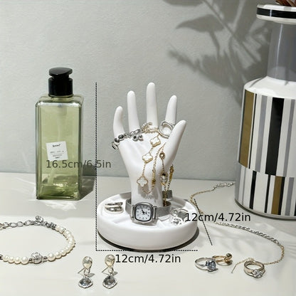 Hand-Shaped Jewelry Display Stand - with an Elegant White End And Tapered Fingers, Suitable for Rings, Bracelets, Earrings - Perfect Gift for Christmas, Valentine'S Day, Mother'S Day, Jewelry Towers