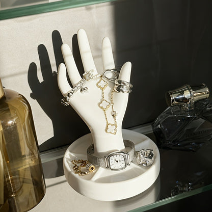 Hand-Shaped Jewelry Display Stand - with an Elegant White End And Tapered Fingers, Suitable for Rings, Bracelets, Earrings - Perfect Gift for Christmas, Valentine'S Day, Mother'S Day, Jewelry Towers