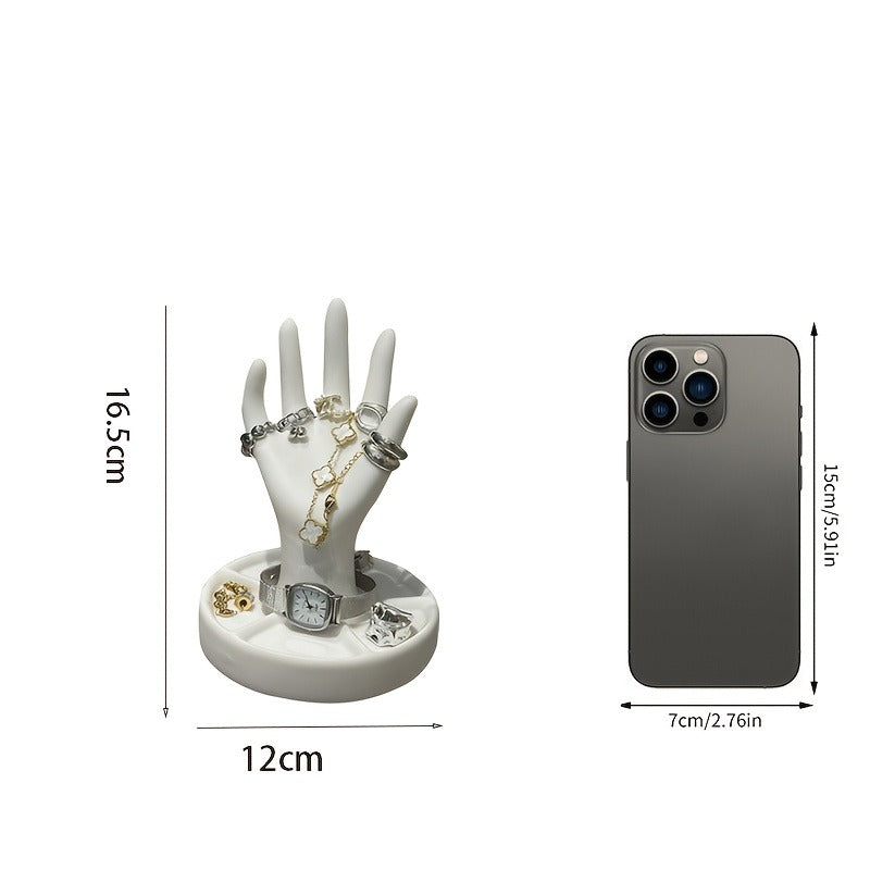 Hand-Shaped Jewelry Display Stand - with an Elegant White End And Tapered Fingers, Suitable for Rings, Bracelets, Earrings - Perfect Gift for Christmas, Valentine'S Day, Mother'S Day, Jewelry Towers