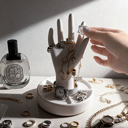 Hand-Shaped Jewelry Display Stand - with an Elegant White End And Tapered Fingers, Suitable for Rings, Bracelets, Earrings - Perfect Gift for Christmas, Valentine'S Day, Mother'S Day, Jewelry Towers
