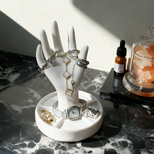 Hand-Shaped Jewelry Display Stand - with an Elegant White End And Tapered Fingers, Suitable for Rings, Bracelets, Earrings - Perfect Gift for Christmas, Valentine'S Day, Mother'S Day, Jewelry Towers