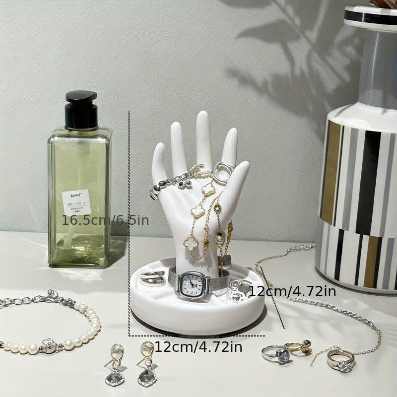 Hand-Shaped Jewelry Display Stand - with an Elegant White End And Tapered Fingers, Suitable for Rings, Bracelets, Earrings - Perfect Gift for Christmas, Valentine'S Day, Mother'S Day, Jewelry Towers