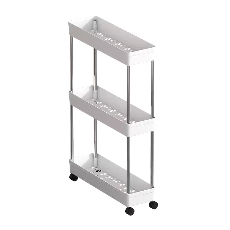 3 Tier Slim Storage Cart with Slide Out Shelves, Rolling Bathroom, Kitchen, or Laundry Organizer with Wheels