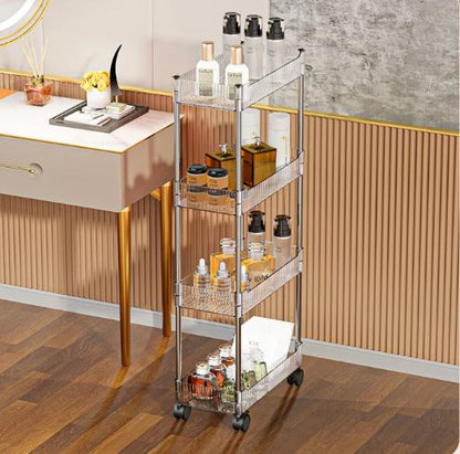 Acrylic Kitchen Trolley Bathroom Gap Storage Rack Multi-functional Removable Snack Storage Trolley Cart Home Kitchen Furniture